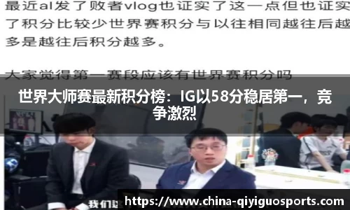 世界大师赛最新积分榜:IG以58分稳居第一,竞争激烈